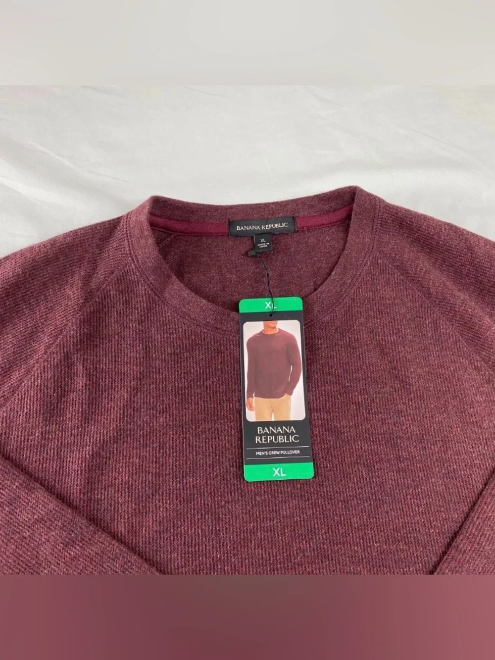 Banana Republic Men's Crewneck Lightweight Sweater Red Burgundy Size XL NWT
